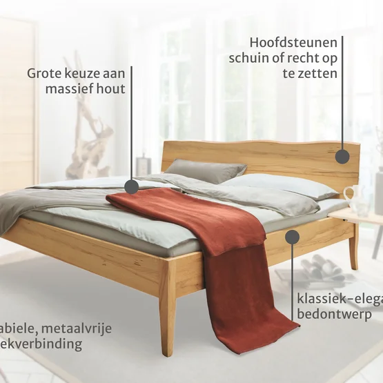 Massief houten bed Ravenna - nauwkeurig en functioneel ontworpen