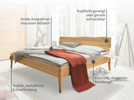 Massivholzbett Ravenna - präzise und funktional konstruiert