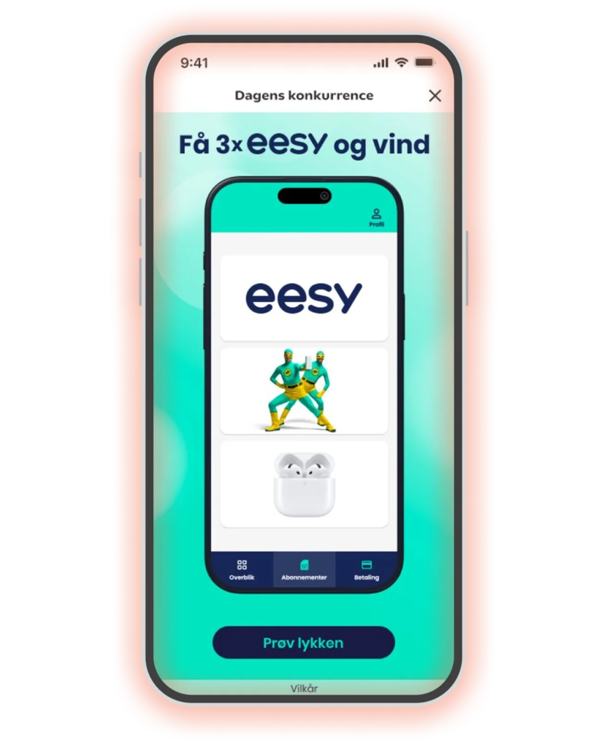 Coop Denmark daily game screen in the app, a brand-funded eesy prize draw