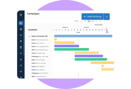 Campaign activity calendar screenshot