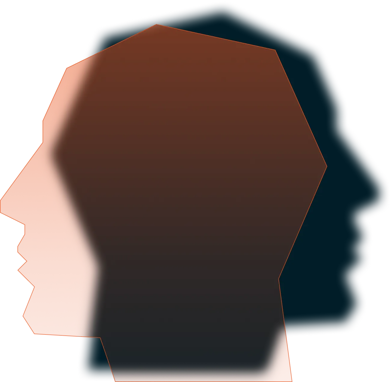 Portrait mit orangem Herz-Motiv