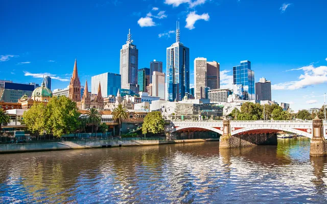 The Melbourne skyline across the Yarra.