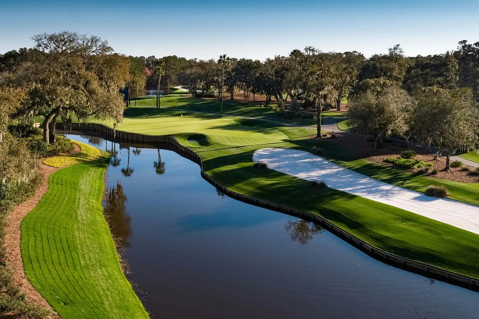 The island green 17th at TPC Sawgrass.