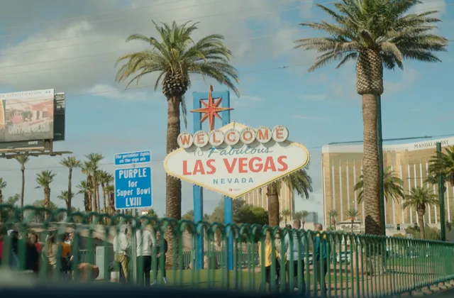 The Welcome to Fabulous Las Vegas sign in the sunshine