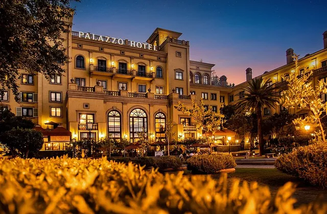 The Palazzo Montecasino at dusk.