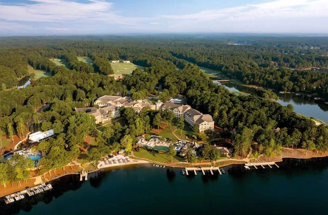 The Ritz-Carlton Reynolds, Lake Oconee, from the air.