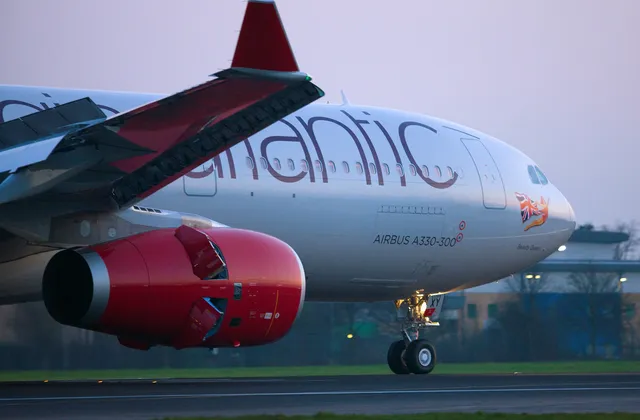 A Virgin Atlantic A330 in flight.