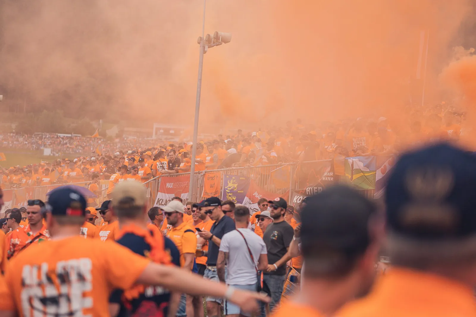 The Orange Army on the hillside at the Red Bull Ring.