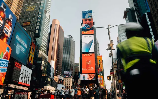 Times Square, New York, at street level