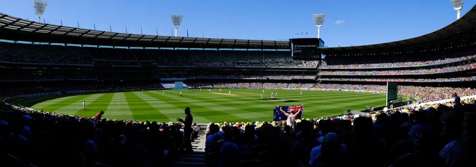 A Test match under way at the MCG.