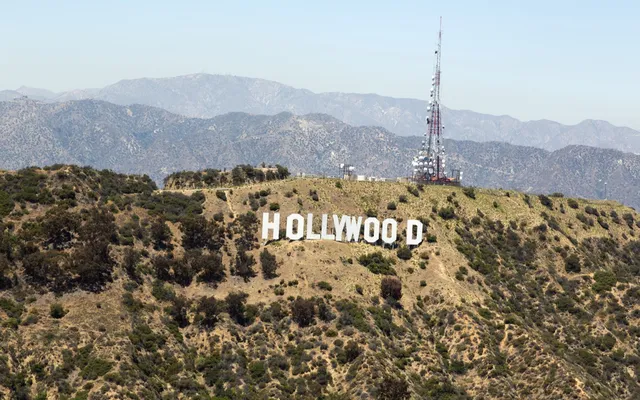 The Hollywood sign above Los Angeles