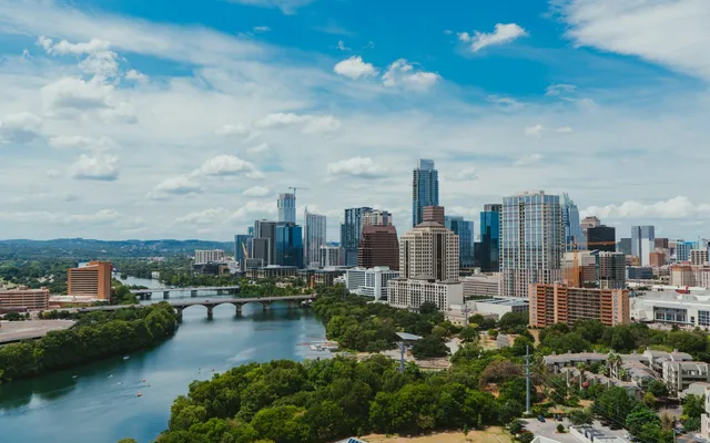 Downtown Austin from the air.