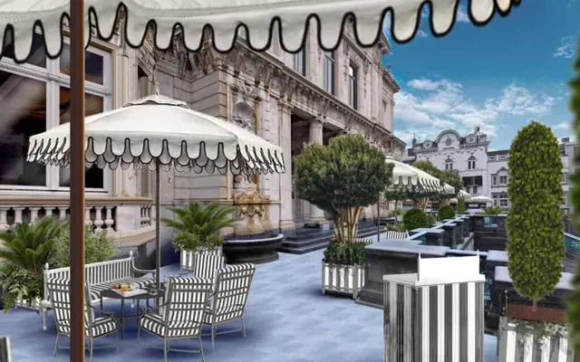 The terrace at Les Thermes de Spa.