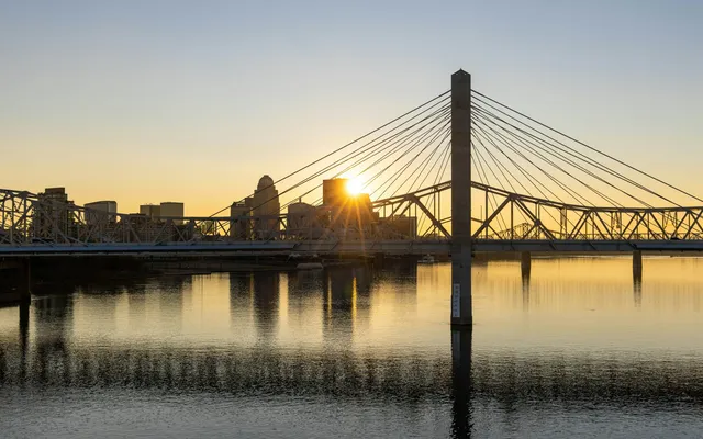 Louisville at dusk.