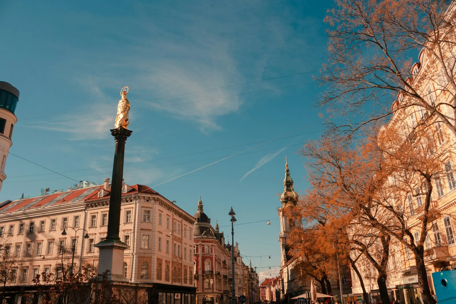 Graz old town in the evening light.