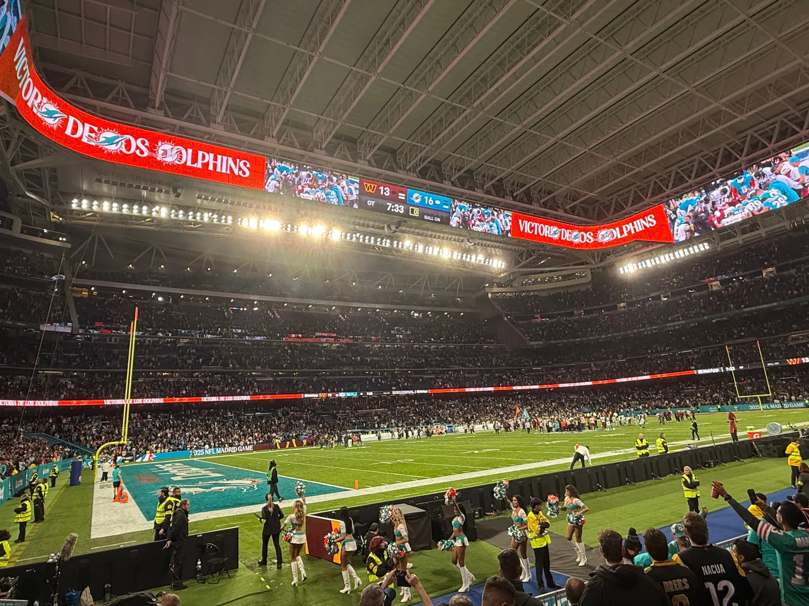 An NFL game under way at the Santiago Bernabéu.