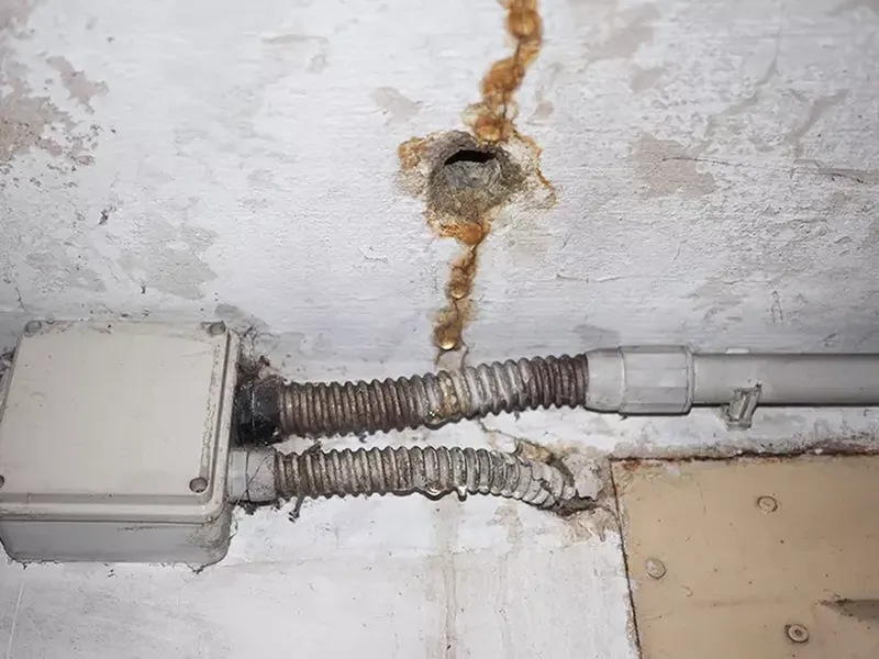 Damaged electrical socket in a rented home