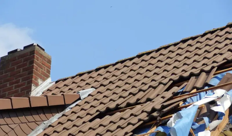 Damaged roof on a council property