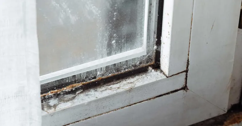 Rotten window frame in a rented home