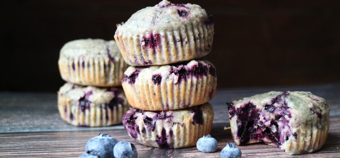 Grova och nyttiga blåbärsmuffins