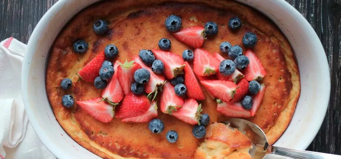 Nyttig ugnspannkaka: Snabb pannkaksmiddag!