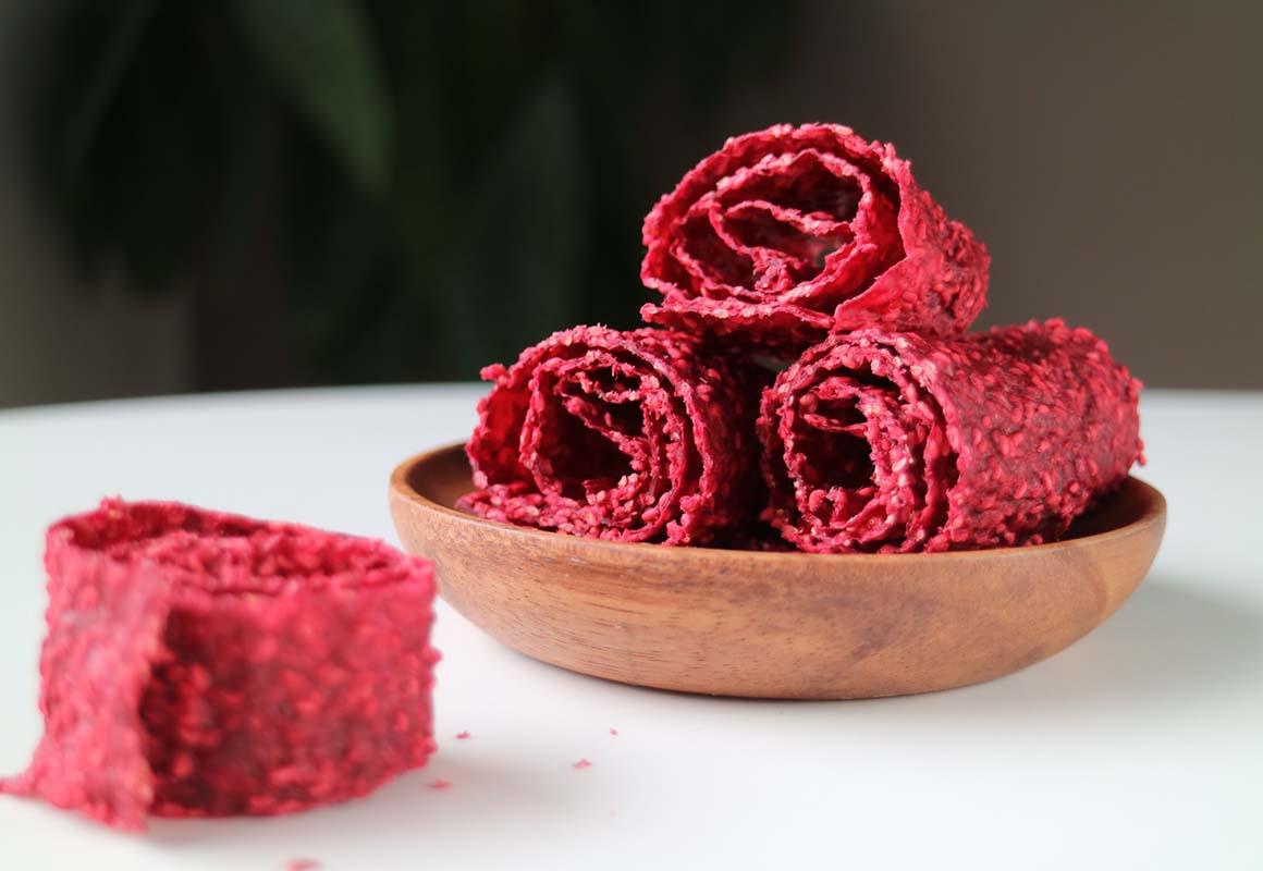Veganskt snacks – hallonrulle