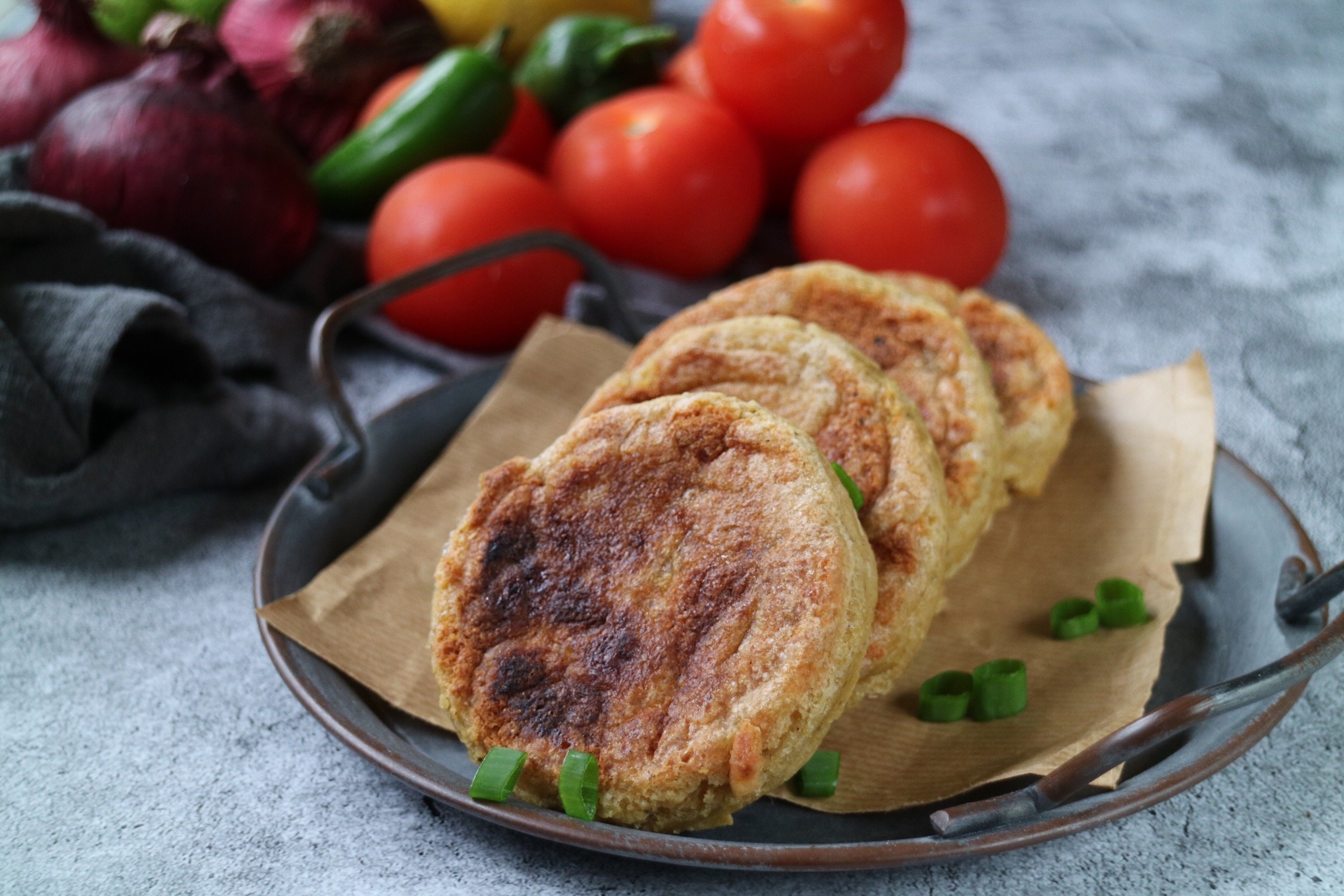 Vegetarbiff med halloumi