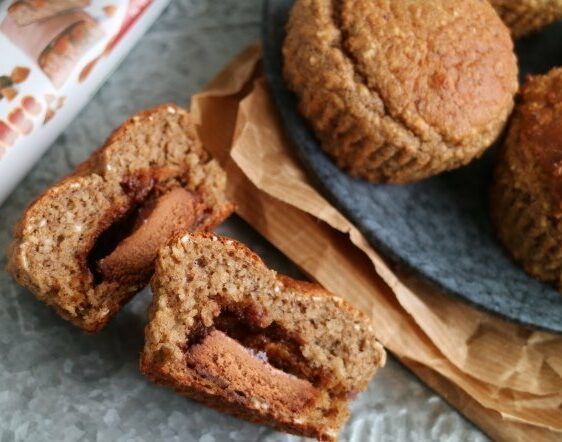 Sunne muffins: Bananmuffins med toffee-kjerne