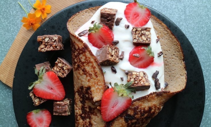 Nyttiga pannkakor med Chocolate Crunch & Seasalt Bar