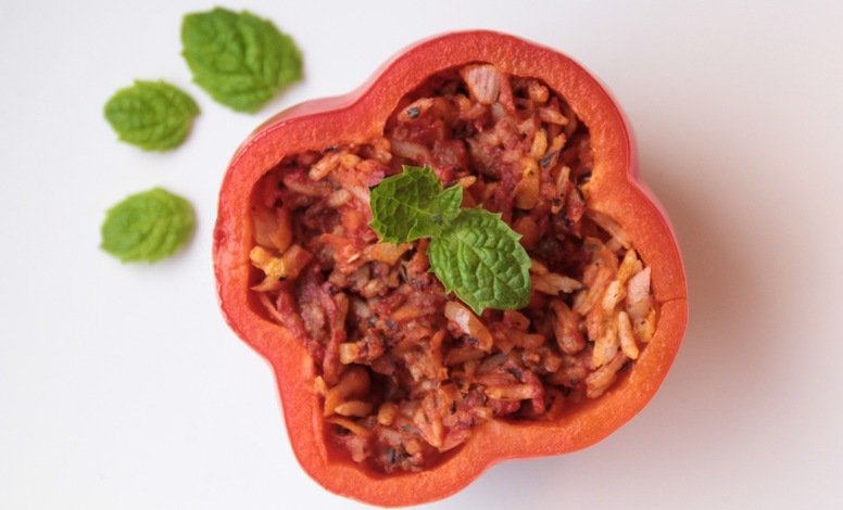 Nyttig middag med köttfärs: Fylld paprika