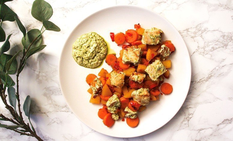 Nyttigt recept: Ugnsbakad lax med pesto