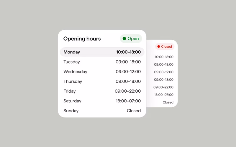 Vorschau: Opening Hours (Timetable)