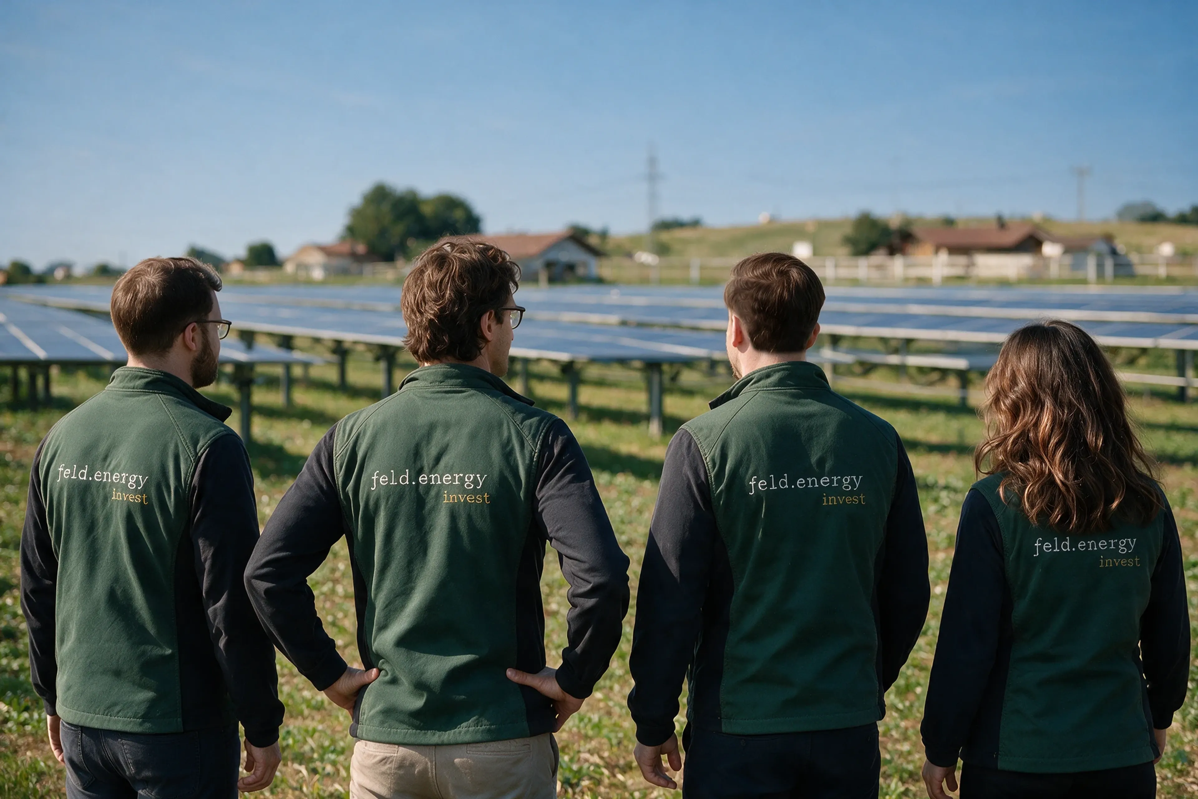 feld.energy invest Team auf dem Weg zur Agri-PV-Anlage