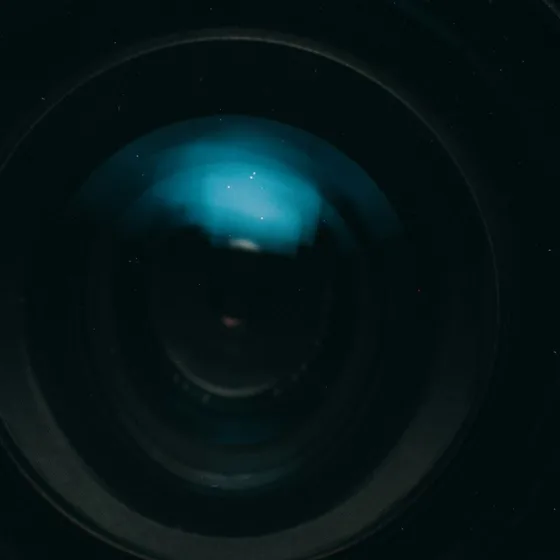 Close-up of precision optical lens elements