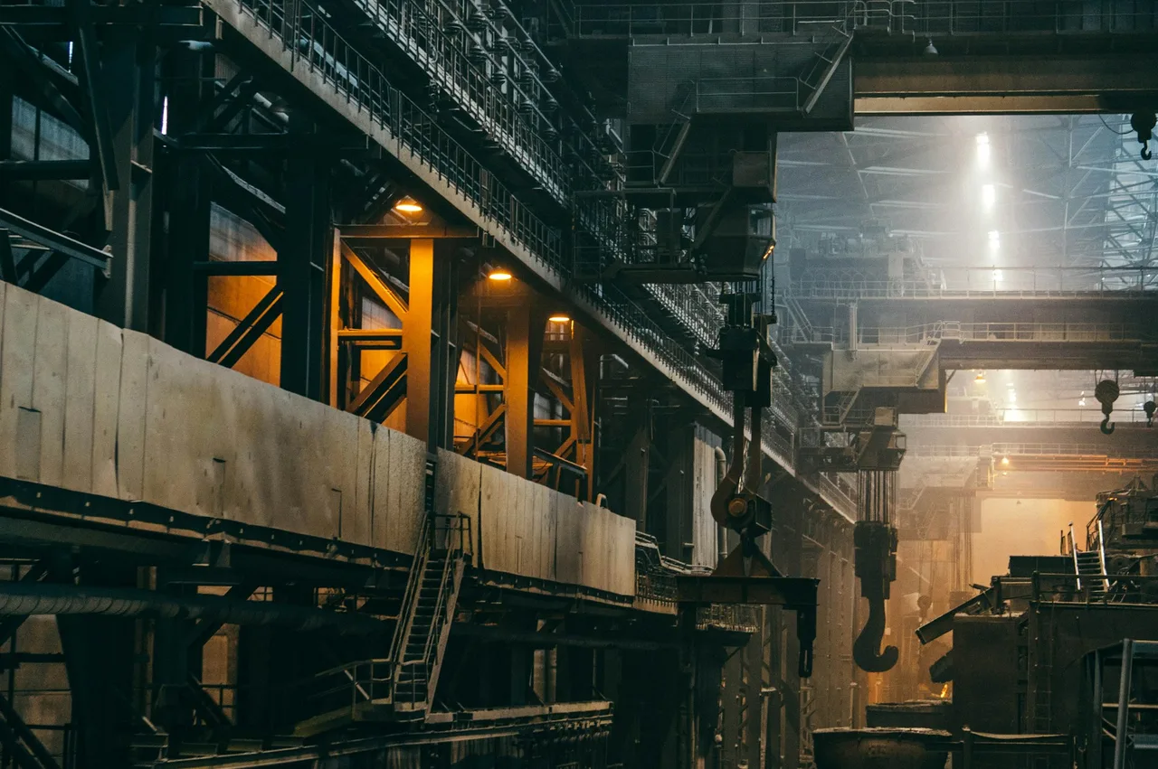 Interior of a large industrial manufacturing plant