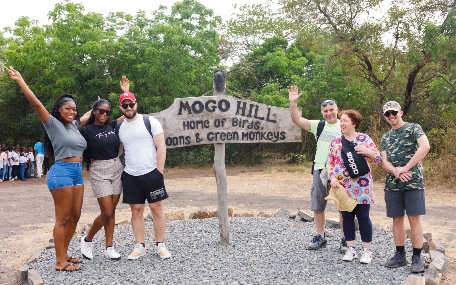 Family on a tour in shai Hills