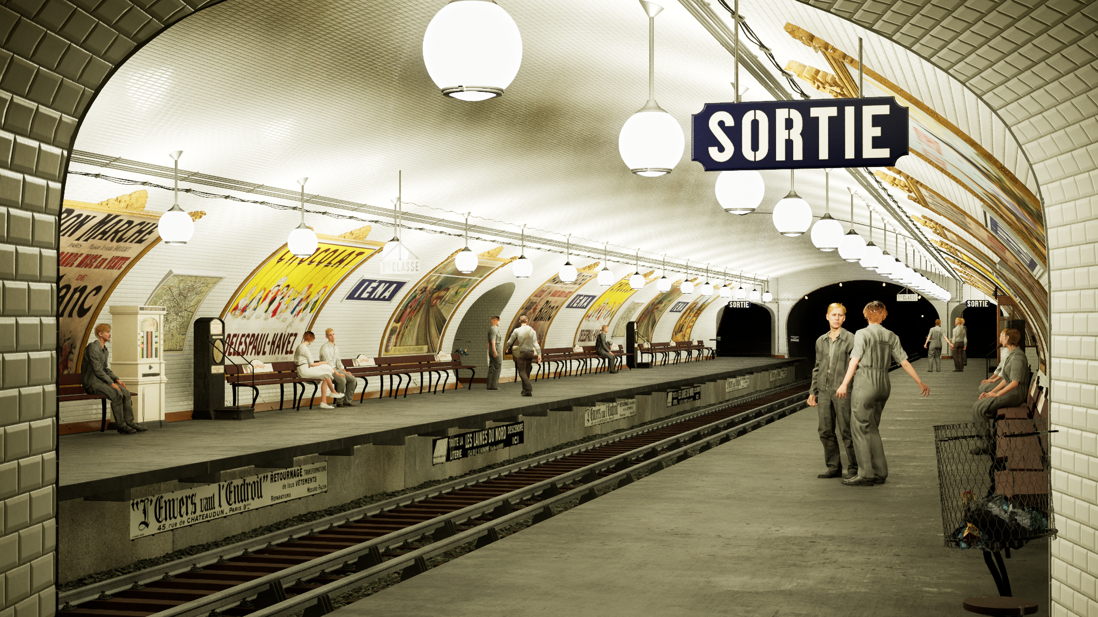 Une station du métro parisien du début du XXe siècle reconstituée en trois dimensions