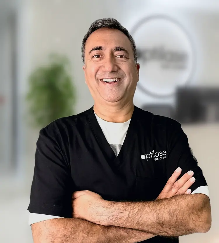 Dr Dipak Parmar, ophthalmic surgeon at Optilase Eye Clinic