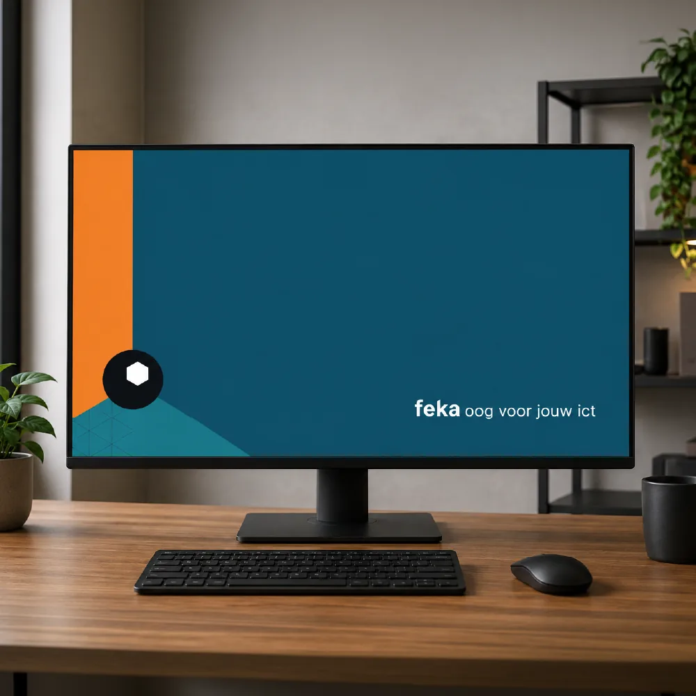 Huisstijl van Feka ICT weergegeven op een computerscherm