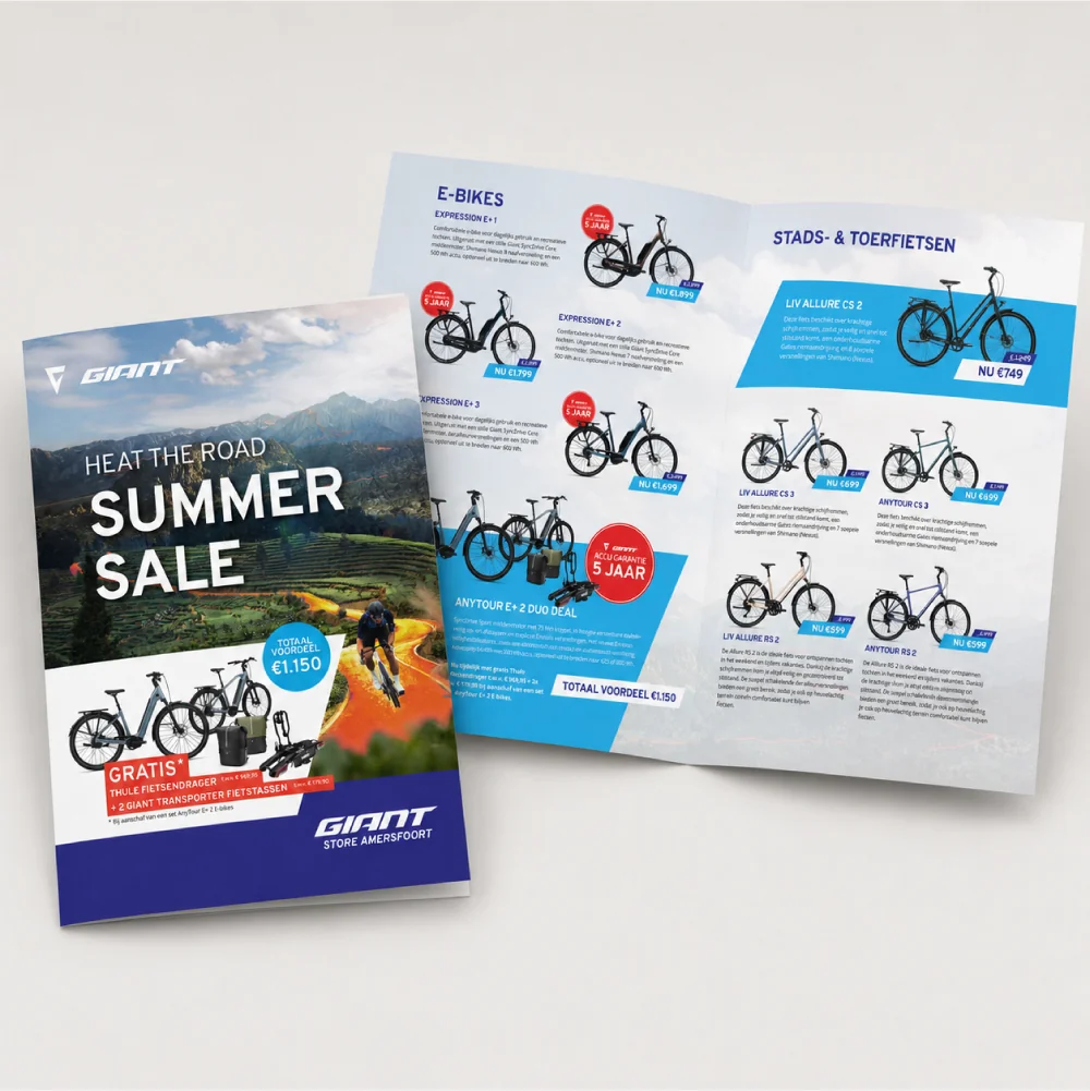 Folder voor de Giant Summer Sale-campagne