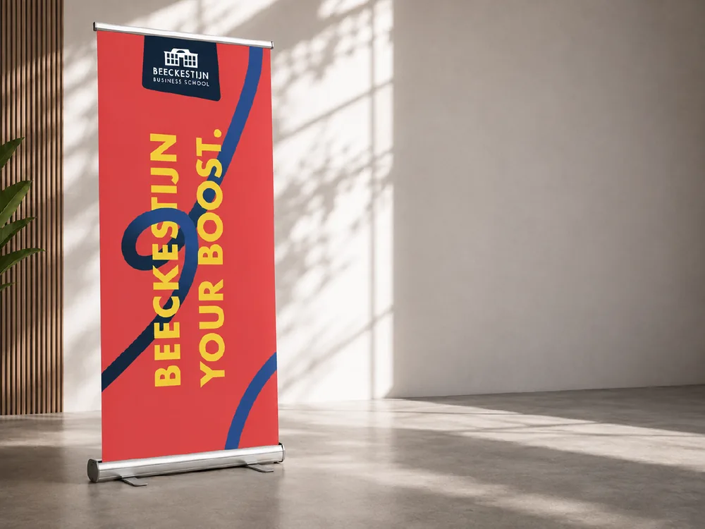Portfoliovoorbeeld: campagnebeeld Beeckestijn met een ontworpen banner