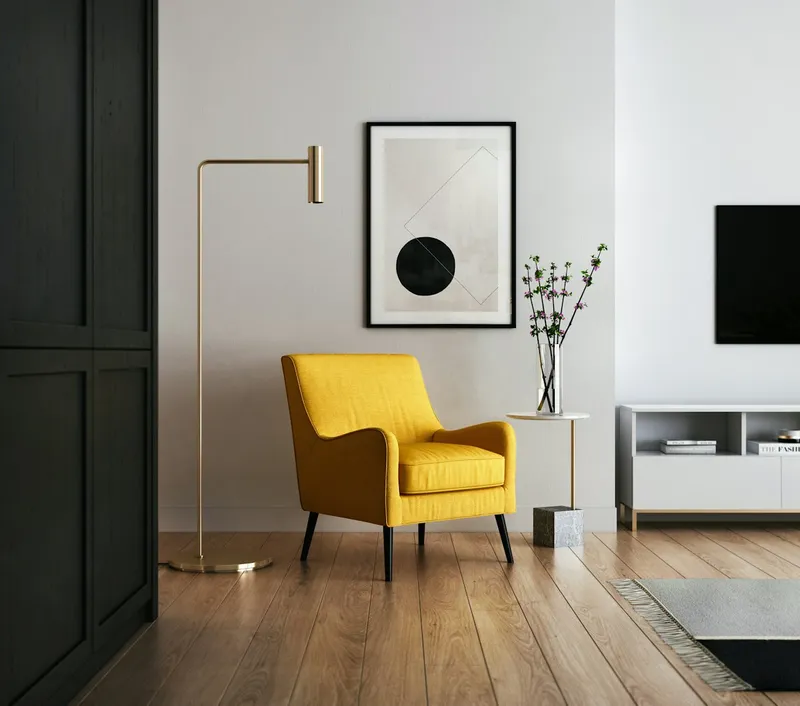 Modernes Wohnzimmer nach Innenausbau