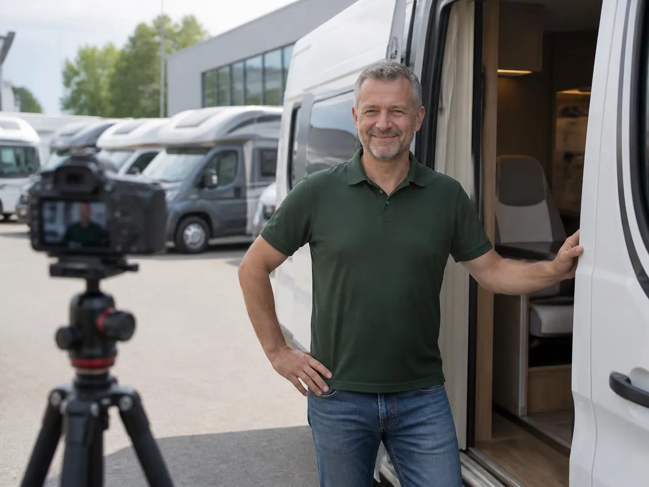 Marcus Günther in front of a camper van