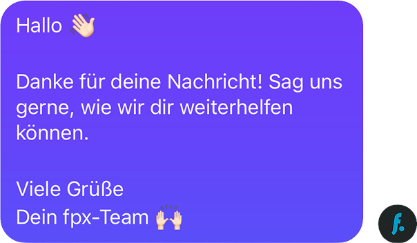 Antwort des fourplex Teams im Chat