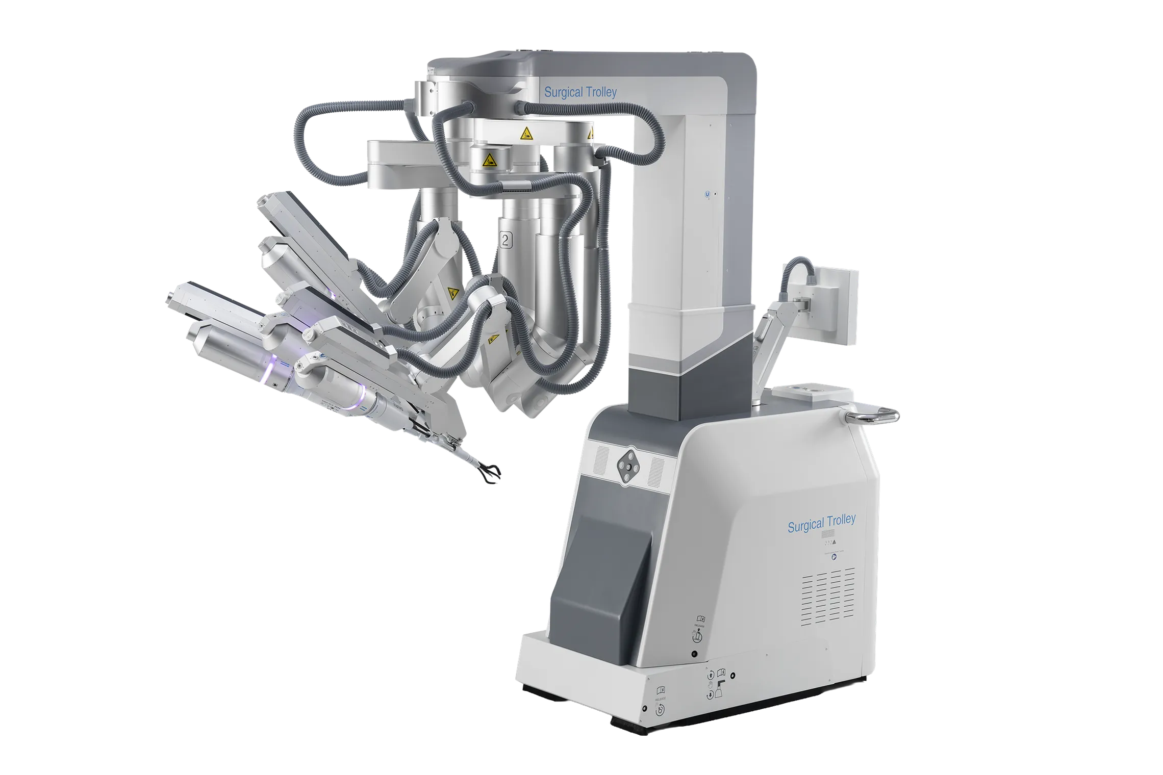 SHURUI single-port surgical robot on its patient-side trolley