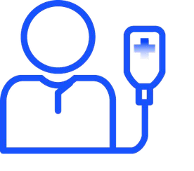 Line drawing of a patient on a drip