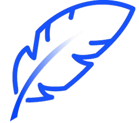 Line drawing of a feather