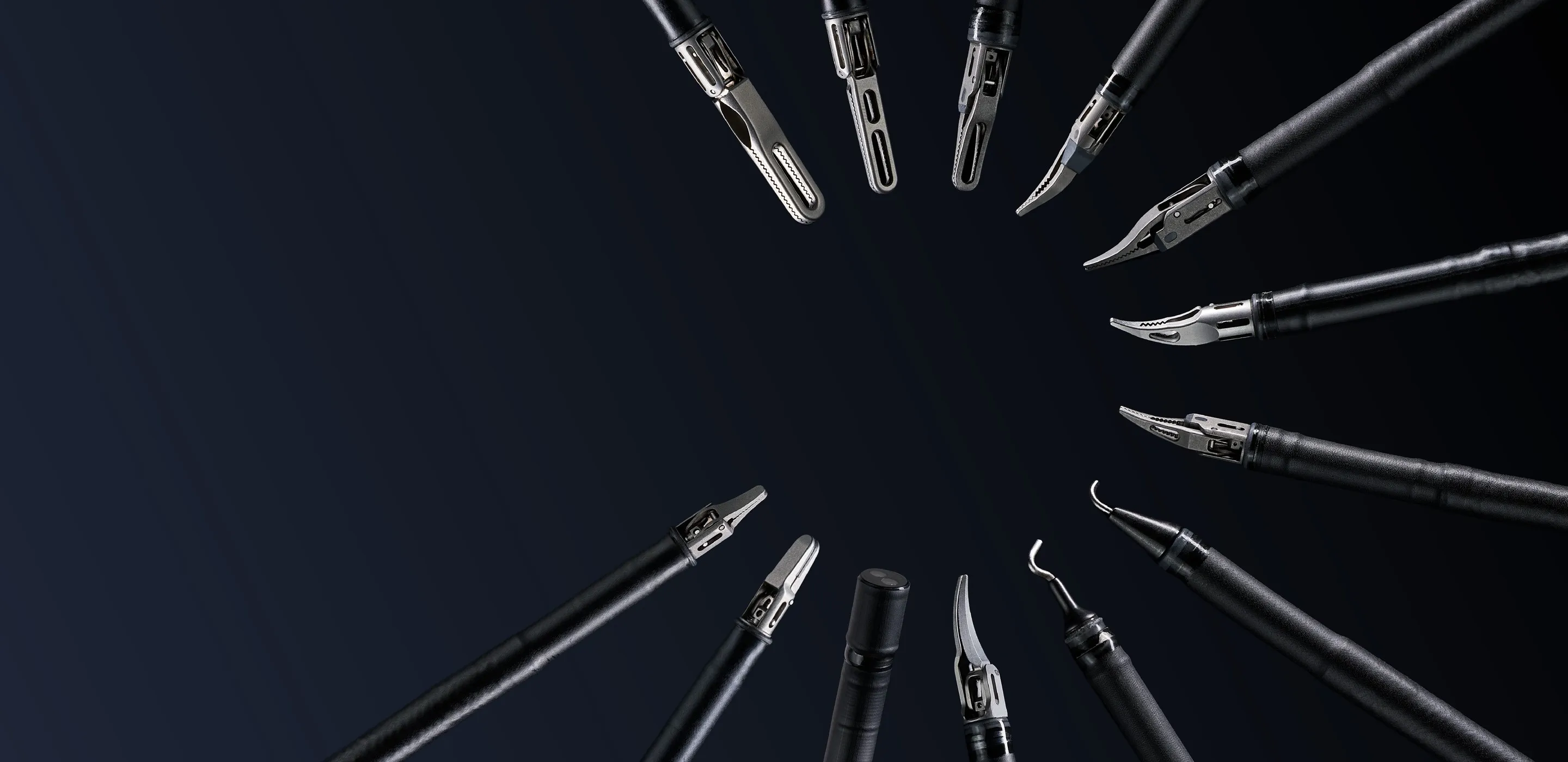 SHURUI instrument tips arranged in a circle on black