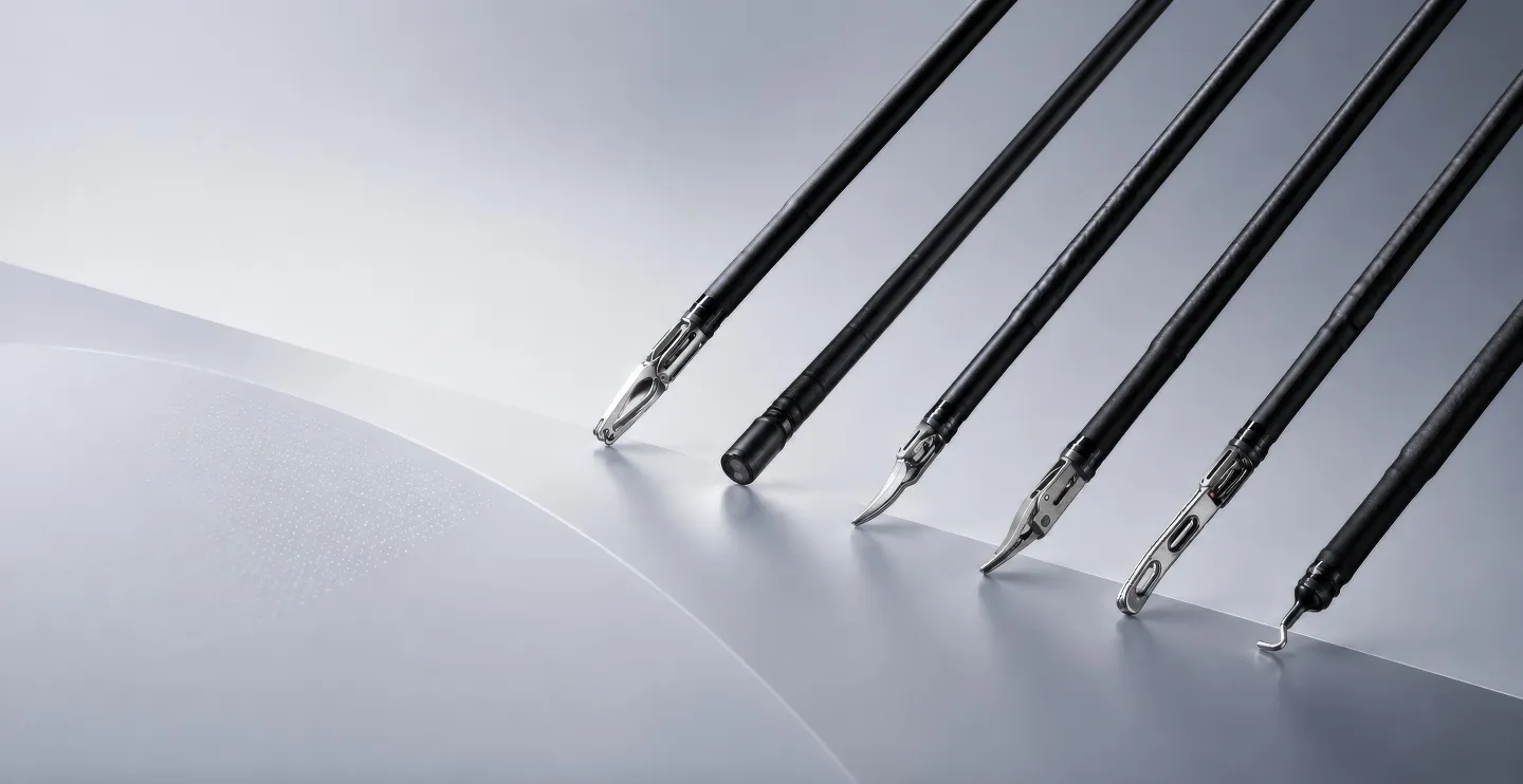 SHURUI continuum instruments lined up on a pale grey surface