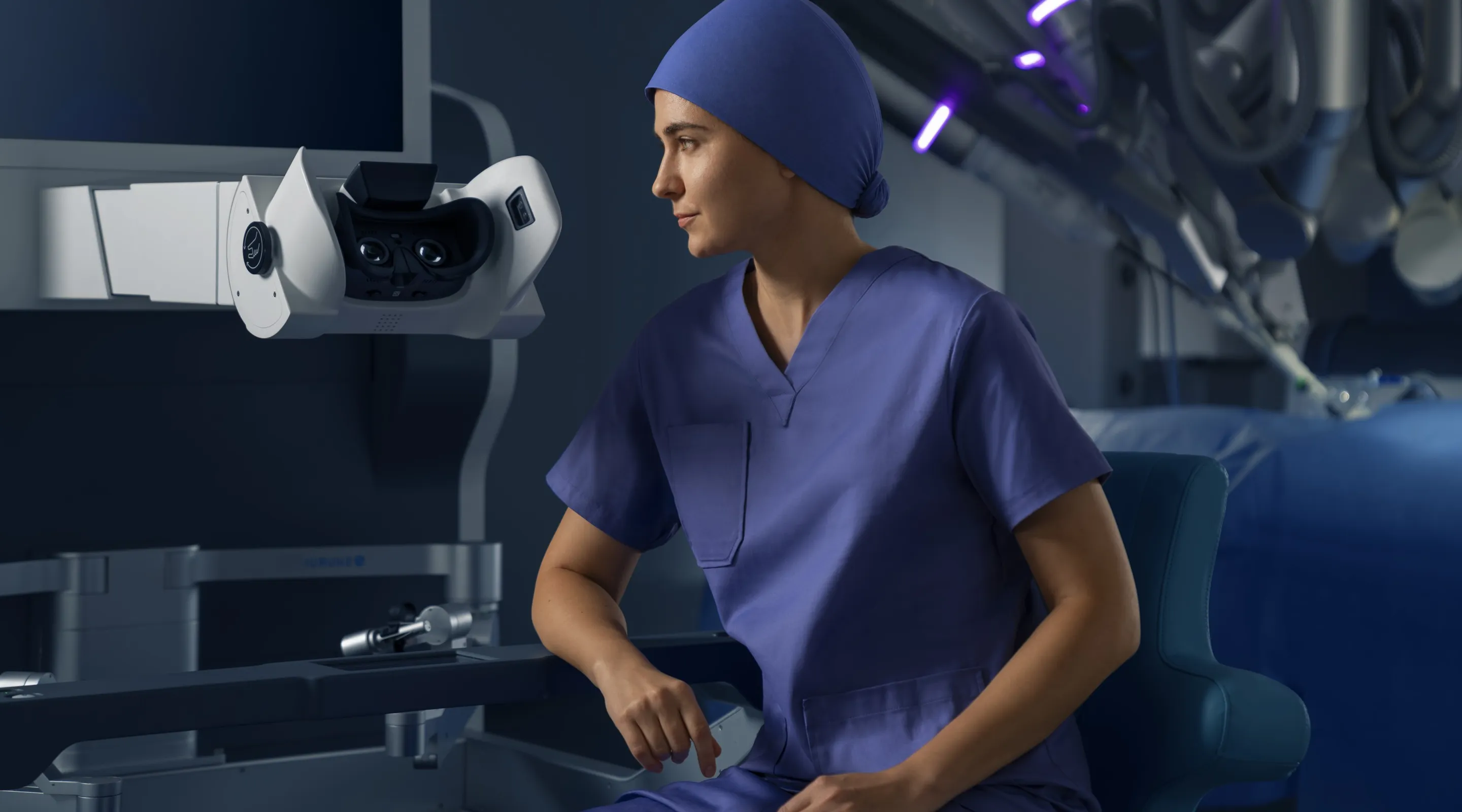 Clinician seated beside the SHURUI system